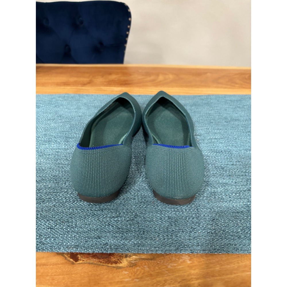 Rothys The Point Dark Emerald Green Pointed Toe Knit Flats Womens 9.5 - Picture 4 of 7